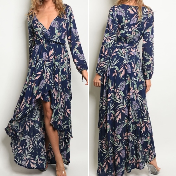 Trend Setter Diva Boutique Collection Dresses & Skirts - LAST 2! Navy & Lilac Maxi boho style dress.